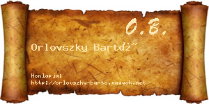 Orlovszky Bartó névjegykártya